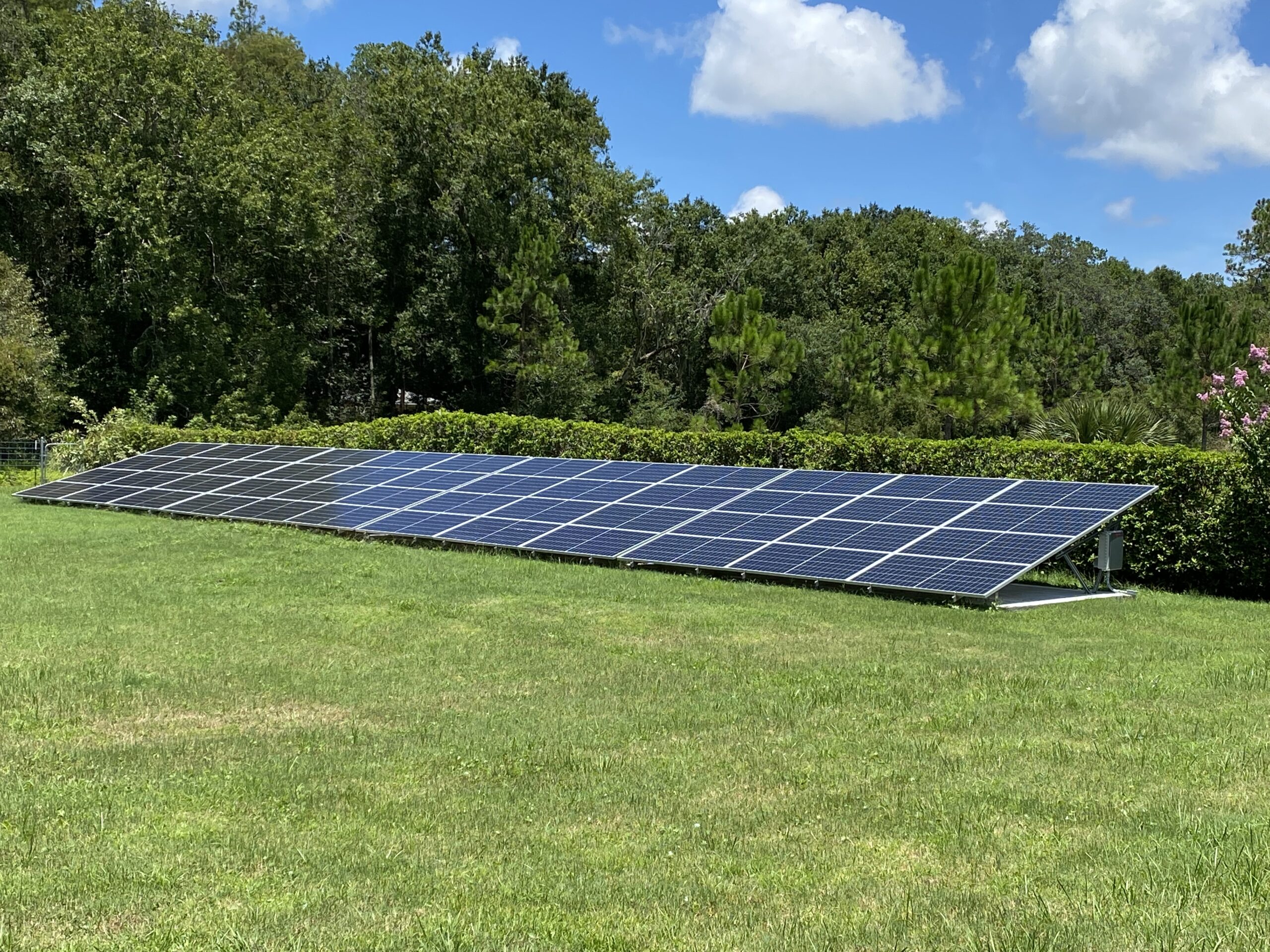 Solar panel with clear blue sky in the background.
