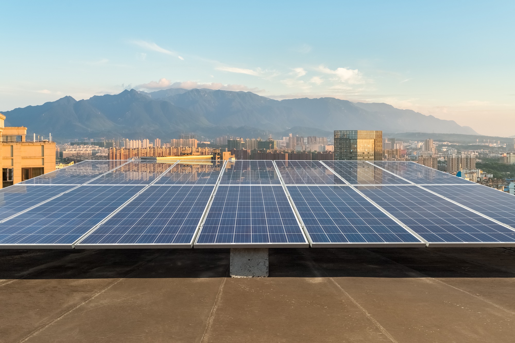 rooftop solar energy, photovoltaic power generation in city